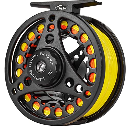 SF Große Arbor Fliegenfischen Rolle 7/8wt Aluminiumlegierung Körper Druckguss Matt Schwarz Vorgeladen Fliegenrolle mit Schnur Combo Fluoreszierende gelbe Fliegenschnur SF Große Arbor Fliegenfischen Rolle 7/8wt Aluminiumlegierung Körper Druckguss Matt Schwarz Vorgeladen Fliegenrolle mit Schnur Combo Fluoreszierende gelbe Fliegenschnur von SF