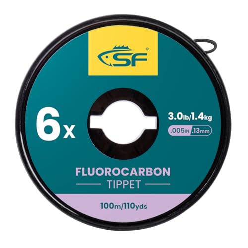 SF Transparente Fluorocarbon Tippet Material Schnur Fliegenfischen Tippets Vorfächer Forellenschnur Tenkara 100 m # 6 x 1 Stück SF Transparente Fluorocarbon Tippet Material Schnur Fliegenfischen Tippets Vorfächer Forellenschnur Tenkara 100 m # 6 x 1 Stück von SF