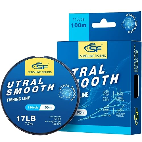 SF Ultra Smooth Monofile Angelschnur mit Spule Mono Klar Nylonschnur 17LB/7.7KG 110YDS 0.36MM SF Ultra Smooth Monofile Angelschnur mit Spule Mono Klar Nylonschnur 17LB/7.7KG 110YDS 0.36MM von SF