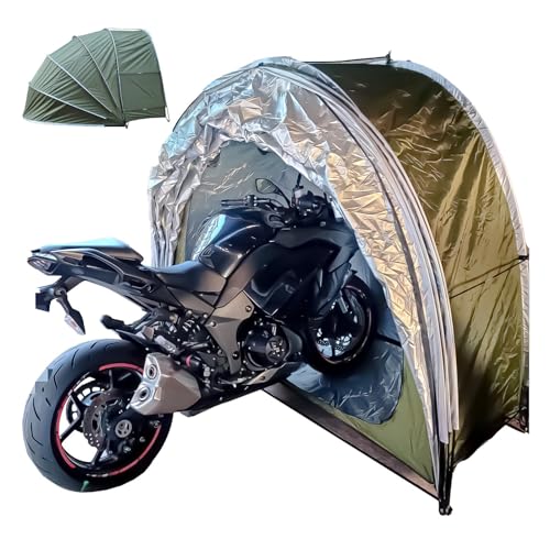 Fahrradabdeckung Zelt Scooter Shelter， 2 in 1 Außen mit 210D Oxford Stoff PU4000 Motorrad Schuppen Fahrrad Lagerung(Green) von SFQEVHRZ