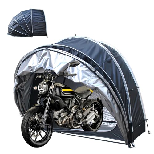 Fahrradabdeckung Zelt Scooter Shelter， 2-in-1-Motorradschuppen, schützt vor Wind, Regen, Schnee und Staub, Fahrrad-Lagerschuppen, Fahrradzelt(Black) von SFQEVHRZ