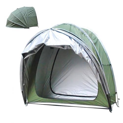 Fahrradabdeckung Zelt Scooter Shelter， 2 in 1 for Gartenmöbel, Fahrrad, Motorrad, tragbare Schuppen, Fahrradzelt(Green) von SFQEVHRZ