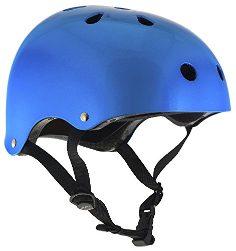 Helm für Skater,Scooter,Biker (Blau metallic, S - M / 53 - 56 cm) von SFR