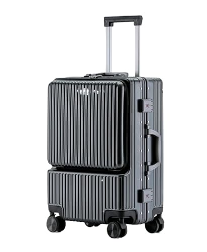 SFTBFGG Handgepäck, Gepäck mit Vordertasche, Koffer mit Aluminiumrahmen, USB-Ladeanschluss und TSA-Schloss, Reisetasche von SFTBFGG