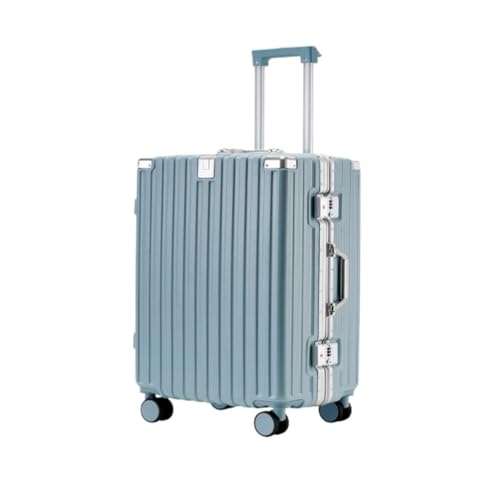 Reisekoffer Aluminiumrahmen-Koffer, multifunktionaler Trolley-Koffer, Universalräder, 20-Zoll-Koffer for Männer und Frauen Trolley (Color : Blue, Size : 20in) von SFYYML