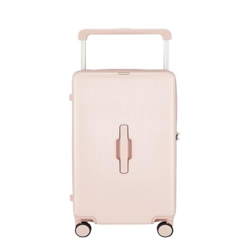 Reisekoffer Koffer-Trolley, robust und langlebig, verdickter Koffer, Passwort-Ledertasche, Universalräder Trolley (Color : Pink, Size : 20in) von SFYYML
