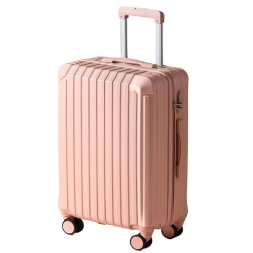 Reisekoffer Koffer-Trolley, robust und langlebig, verdickter Koffer, Passwort-Ledertasche, Universalräder Trolley (Color : Pink, Size : 20in) von SFYYML