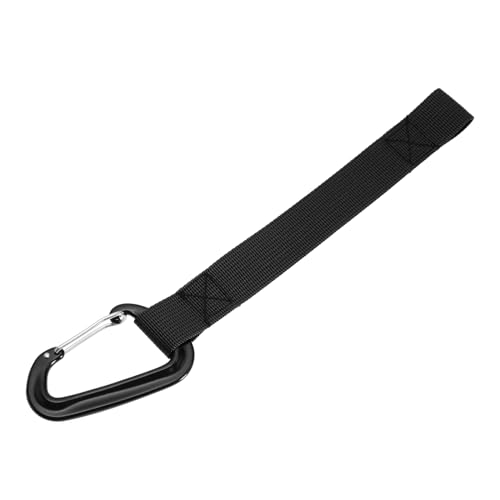 SG Store 1 X Nylon Gurtband mit Karabiner Im Kletterstil Kletterkarabiner Verschließbarer Karabiner Clip Automatisch Verriegelnde Aluminium Karabiner, Schwarz von SG Store