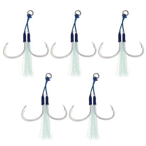 SG Store 5 Stücke Blau Doppel Jigging Assist Haken Salzwasser Dancing Stinger Jigging Haken Für Alle Arten Von Jigging Vertikale Jigging Köder Salzwasser Jigging Blau SG Store 5 Stücke Blau Doppel Jigging Assist Haken Salzwasser Dancing Stinger Jigging Haken Für Alle Arten Von Jigging Vertikale Jigging Köder Salzwasser Jigging Blau von SG Store