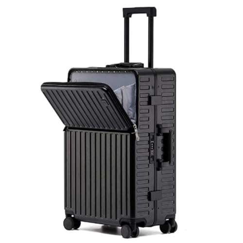 Leichter Universal-Rollkoffer, glatter Trolley und verschleißfester Trolley-Koffer mit Perlenfuß für Reisen (schwarz, 61 cm) von SGKOMN