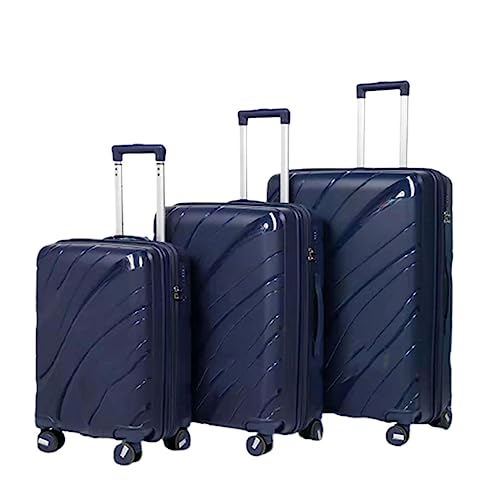 SGKOMN 3-teiliges Gepäckset, Leichter Handgepäckkoffer, Gepäckkofferset, Verstellbarer Schalthebel, mit Spinner-Rädern für Damen(Dark Blue) von SGKOMN