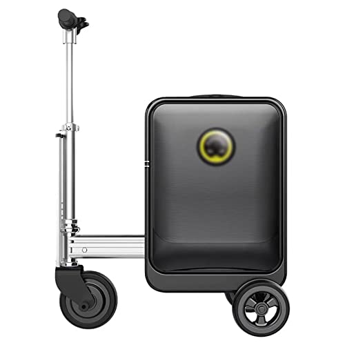 SGKOMN Automatischer Folgetrolley-Koffer, 20-Zoll-Boarding-Koffer, Zwei Ladeanschlüsse, Internationales Zahlenschloss, Geeignet für Erwachsene zum Ausgehen(Black) von SGKOMN