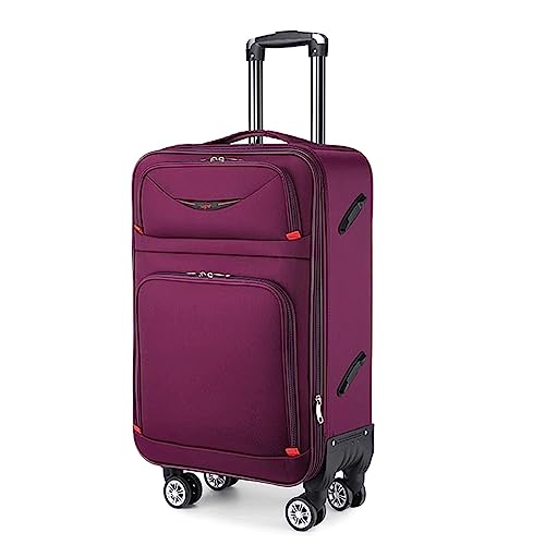 SGKOMN Gepäck mit Rollen, verschleißfester Oxford-Stoff, Handgepäckkoffer, einziehbarer Trolley-Koffer, Business-Reisekoffer (lila, 66 cm) von SGKOMN