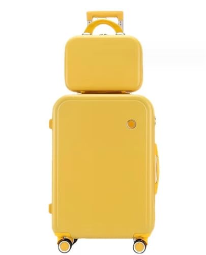 SGKOMN Handgepäckkoffer, robuster Hartschalen-Reisekoffer mit Rollen, leichtes Handgepäck, Handgepäckkoffer, Handgepäck(Yellow 26in) von SGKOMN