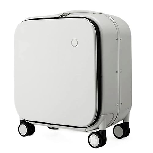 SGKOMN Handgepäckkoffer, tragbares Gepäck für Geschäftsreisen, verstellbarer Trolley-Koffer mit Rädern (weiß, 45,7 cm) von SGKOMN