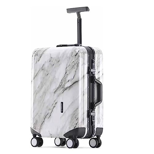 SGKOMN Koffer mit Rollen, Handgepäckkoffer mit großem Fassungsvermögen, Verstellbarer Trolley-Koffer, Anti-Fall-Zollcode-Schloss(White 75.5 * 50.5 * 32CM) von SGKOMN