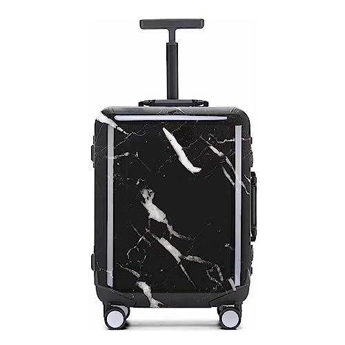 SGKOMN Koffer mit Rollen, Handgepäckkoffer mit großem Fassungsvermögen, verstellbarer Trolley-Koffer, Anti-Allround-Zollcode-Schloss (schwarz, 55 x 38 x 23,5 cm) von SGKOMN