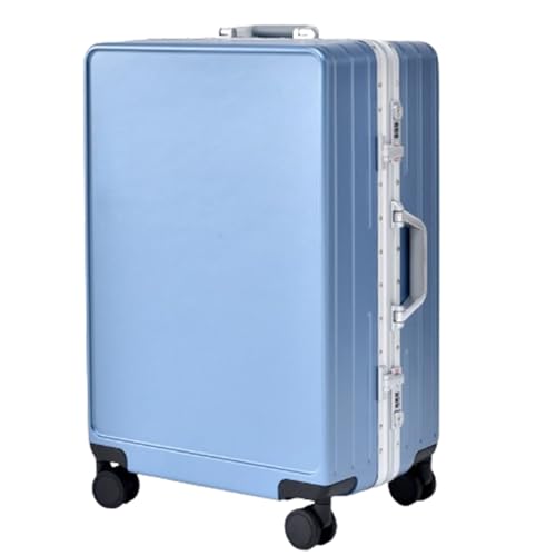 SGKOMN Mehrstufig Verstellbarer Trolley-Koffer, druckfest, leicht, glatt und geräuschlos, Universal-Rolltrolley für unterwegs(Haze Blue 26 inches) von SGKOMN