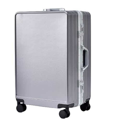 SGKOMN Mehrstufig Verstellbarer Trolley-Koffer, druckfest, leicht, glatt und geräuschlos, Universal-Rolltrolley für unterwegs(Light Gray 24 inches) von SGKOMN