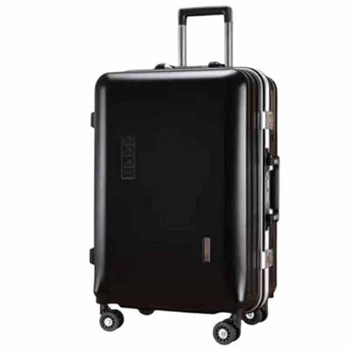 SGKOMN Smart Travel Trolley-Koffer, multifunktionaler wiederaufladbarer, ultraleiser Universal-Rollkoffer, Trinity-Zahlenschloss(Black 35 * 22 * 55CM) von SGKOMN