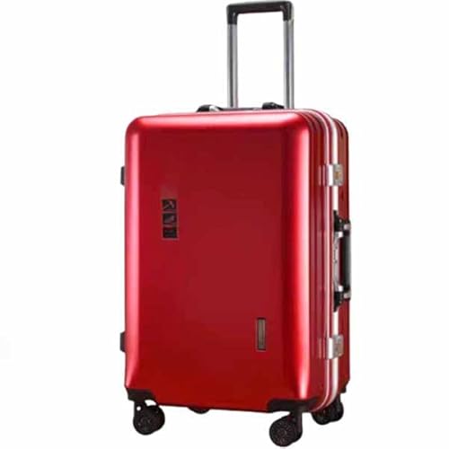 SGKOMN Smart Travel Trolley-Koffer, multifunktionaler wiederaufladbarer, ultraleiser Universal-Rollkoffer, Trinity-Zahlenschloss(Red 45 * 27 * 70CM) von SGKOMN