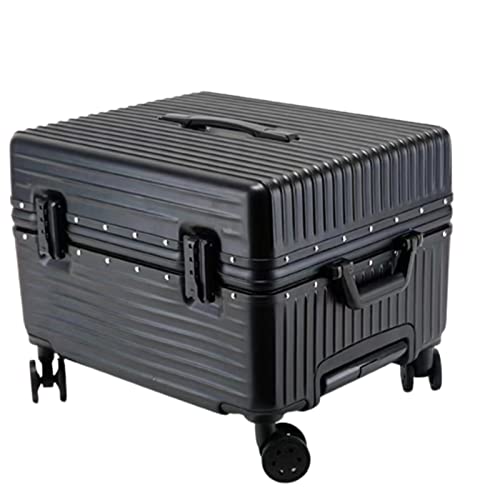 SGKOMN Trolley-Koffer, Trinity-Zahlenschloss mit großer Kapazität, 360 ° stummes Universalrad, mit DREI Geschwindigkeiten Verstellbarer Koffer(Black 34 * 31 * 42CM) von SGKOMN