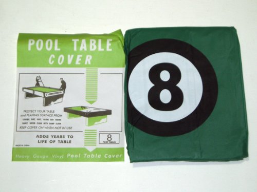 SGL Billardtisch-Abdeckung für 8 ft Tisch mit 8 Ball Design - Green, Vinyl, Wasserfest, Abdeckplane für Poolbillardtisch von SGL