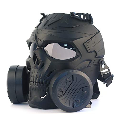 Taktische Airsoft Maske Paintball Augenschutz Ausrüstung BB Gun CS Spiel Schädel Masken mit Doppel Dummy Gasfilter von WISEONUS