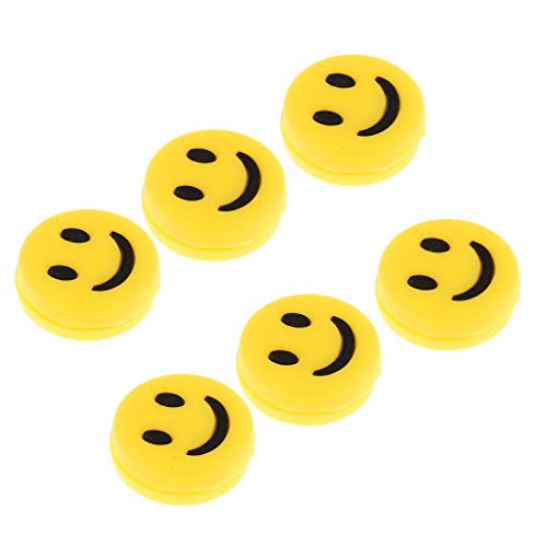SGerste Tennis-Vibrationsdämpfer – Farbwahl gelbes Lächeln, 6 Stück von SGerste