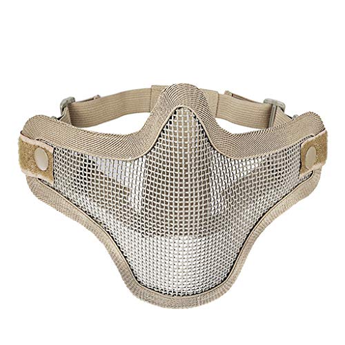 SGerste Taktische Airsoft Militär-Maske aus Stahlgeflecht für schnelle Helmschiene im Freien, Hellbraun SGerste Taktische Airsoft Militär-Maske aus Stahlgeflecht für schnelle Helmschiene im Freien, Hellbraun von SGerste