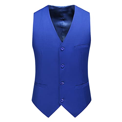 SHACE Herren Anzugweste - Herren Regular Fit Lässig Hohe Qualität Einfarbig Einreihig Schlank Große Größe Business V-Ausschnitt Weste Weste Mehrere Taschen,Königsblau,6XL SHACE Herren Anzugweste - Herren Regular Fit Lässig Hohe Qualität Einfarbig Einreihig Schlank Große Größe Business V-Ausschnitt Weste Weste Mehrere Taschen,Königsblau,6XL von SHACE
