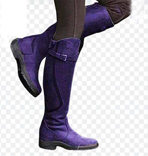 SHADIOA Frauen Stiefel Pu-Leder Reißverschluss Retro Cowboystiefel Gladiator Niedrige Ferse Schuhe Western Cowboy Biker Boot Größe 35-43,Lila,39 SHADIOA Frauen Stiefel Pu-Leder Reißverschluss Retro Cowboystiefel Gladiator Niedrige Ferse Schuhe Western Cowboy Biker Boot Größe 35-43,Lila,39 von SHADIOA