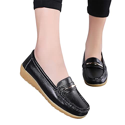 SHADIOA Frauen Wohnungen Echte Lederschuhe, Frühling Herbst Frauen Slipper Wohnungen Mokassins Schuhe Weiblich Lässig Damen Schuhwaren,Schwarz,39 SHADIOA Frauen Wohnungen Echte Lederschuhe, Frühling Herbst Frauen Slipper Wohnungen Mokassins Schuhe Weiblich Lässig Damen Schuhwaren,Schwarz,39 von SHADIOA
