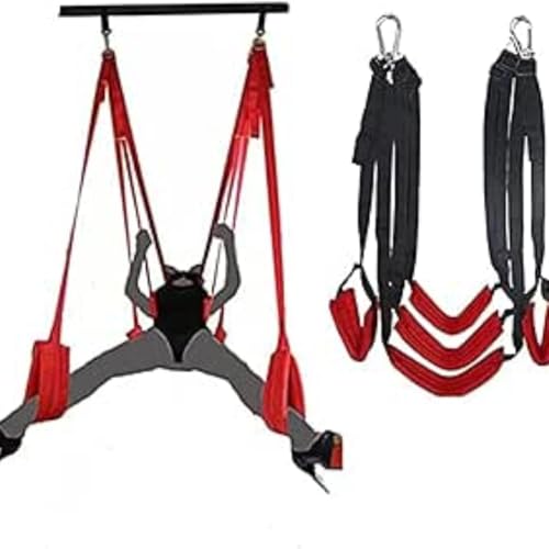 Comfortable Red Yoga Swing Hammock with 3-Layer Seat Cushion and Adjustable Nylon Straps for Indoor and Outdoor Hanging von SHAEZHE
