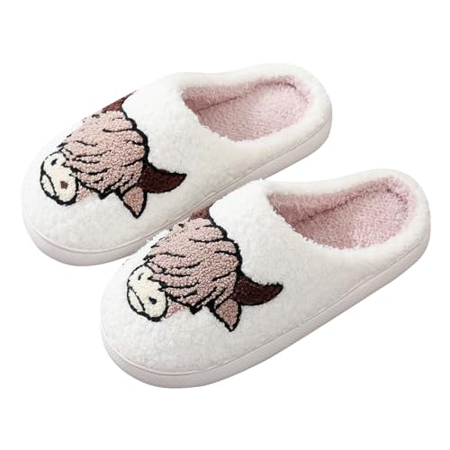 Hausschuhe Damen Herren Winter, Plüsch Pantoffeln Frauen, Flauschige Warme Slippers, Kuschelig Rutschfeste Plüschhausschuhe für Indoor Outdoor, Hauspantoffeln für Halloween Weihnachten, 38/39EU von SHAINE