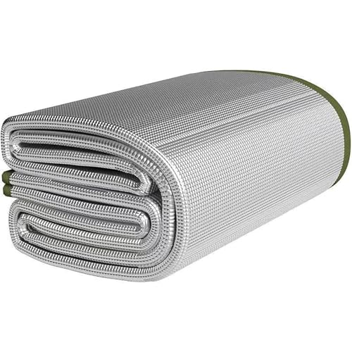 SHAIRMB 11 Mm Camping-Isomatte, Isoliert Mit Aluminiumfolie, WäRmereflektierende Heizmatte, Doppelseitige FeuchtigkeitsbestäNdige Isomatte Aus Aluminiumfolie, FüR Zelt,Silber,200 * 100cm von SHAIRMB