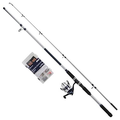 Shakespeare Salt Seabass Searcher Combo Set, Angelrute und Rolle Combo, Spinning-Kombination inklusive Hartschalenkoffer, Köder und Endgerät, Inshore-Angeln, Seabass, Blau & Weiß, 2,70 m, 40-80 g Shakespeare Salt Seabass Searcher Combo Set, Angelrute und Rolle Combo, Spinning-Kombination inklusive Hartschalenkoffer, Köder und Endgerät, Inshore-Angeln, Seabass, Blau & Weiß, 2,70 m, 40-80 g von SHAKESPEARE