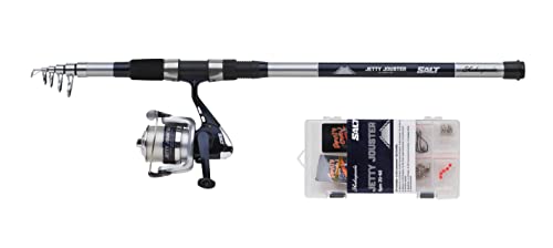 Shakespeare Salt Jetty Jouster Combo Set, Angelrute und Rolle Combo, Spinning-Kombination inklusive Hartschalenkoffer, Köder und Endgerät, Meeresangeln, Blau & Weiß, 2,40 m | 20-60 g Shakespeare Salt Jetty Jouster Combo Set, Angelrute und Rolle Combo, Spinning-Kombination inklusive Hartschalenkoffer, Köder und Endgerät, Meeresangeln, Blau & Weiß, 2,40 m | 20-60 g von SHAKESPEARE