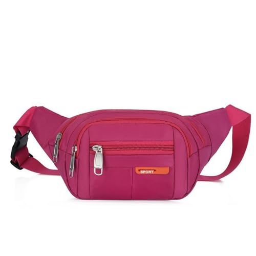 SHANBOYU Gürteltasche 4 Taschen Taillenbeutel Für Frauen Männer Taillenbeutel Großkapazität Taillenbeutel Für Sporthund Walking Running Wanderfahrradweg-Rosenrot von SHANBOYU