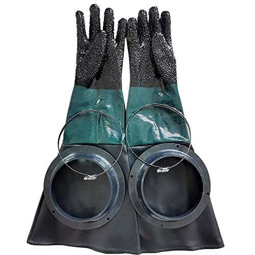 SHAPOKY Sandstrahl Handschuhe Sandstrahler Teile 60Cm mit O Ringen für Sandstrahl Kabine von SHAPOKY