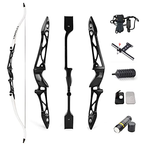 SHARROW 12-40lbs Takedown Recurve Bogen 66/68/70 Zoll Jagdbogen Zielübung Jagd Erwachsene Bogen Aluminiumlegierung Riser Rechte Hand Longboegn (66" / Schwarz, 28lbs) von SHARROW