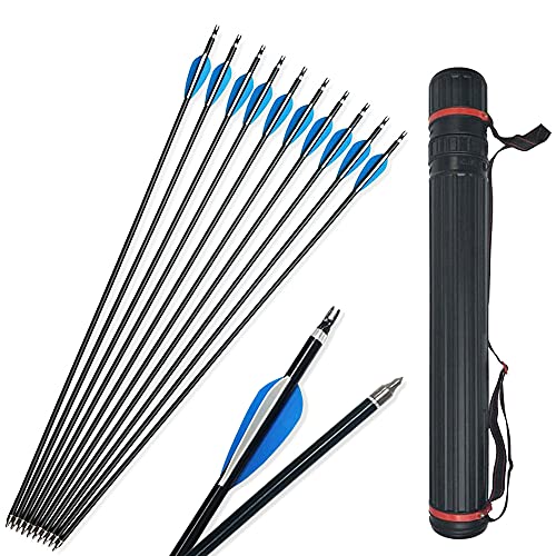 SHARROW 12 Stück Bogenschießen Aluminiumpfeile 30 Zoll Aluminium Pfeile Bogenpfeile Jagdbogenpfeile 300 Spine Pfeile aus Aluminium mit Pfeil Köcher für Recurve Compound Bogen SHARROW 12 Stück Bogenschießen Aluminiumpfeile 30 Zoll Aluminium Pfeile Bogenpfeile Jagdbogenpfeile 300 Spine Pfeile aus Aluminium mit Pfeil Köcher für Recurve Compound Bogen von SHARROW