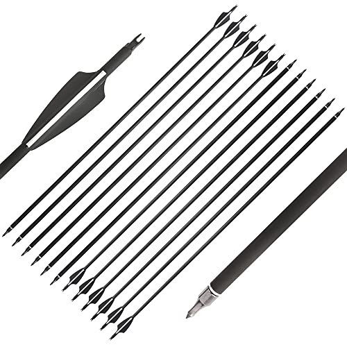 SHARROW 12Pcs 32 Zoll Carbon Pfeile Spine 500 Pfeile für Bogenschießen Jagd Bogen Pfeile Jagdpfeile mit Kunststoffbefiederung für Pfeil Und Bogen Recurvebogen Compoundbogen Langbogen (12Pcs, Schwarz) SHARROW 12Pcs 32 Zoll Carbon Pfeile Spine 500 Pfeile für Bogenschießen Jagd Bogen Pfeile Jagdpfeile mit Kunststoffbefiederung für Pfeil Und Bogen Recurvebogen Compoundbogen Langbogen (12Pcs, Schwarz) von SHARROW