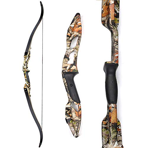 SHARROW 30-50lbs Bogenschießen Jagd Takedown Recurve Bogen 56 Zoll Jagdbogen Erwachsene Bogen Aluminiumlegierung Riser Rechte Hand (Camo, 40lbs) von SHARROW