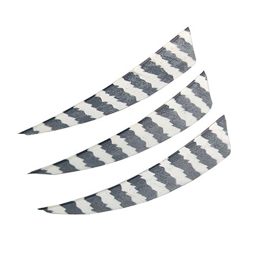 SHARROW 30 Stück Pfeilfedern 4 Zoll Naturfeder Pfeil Feder Befiederung DIY Rechtsaußen Streifen (weiß) von SHARROW