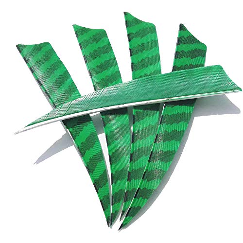 SHARROW 50 Stück Pfeilfedern 5 Zoll Naturfeder Pfeil Feder 4 Zoll Befiederung Truthahnfedern Rechten Flügel Fletching (Grün, 5") von SHARROW