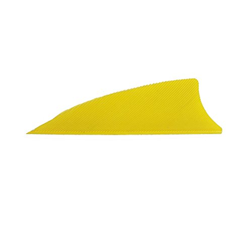 SHARROW 50pcs Bogenfedern Pfeilfedern Shield Naturfedern 2 Zoll Linker Flügel Federn für Pfeile (Gelb, 2 Zoll) von SHARROW