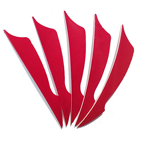 SHARROW 50pcs Bogenschießen Pfeilfedern 4 Zoll Naturfeder Befiederung Bogensport Zubehör (Rot) von SHARROW