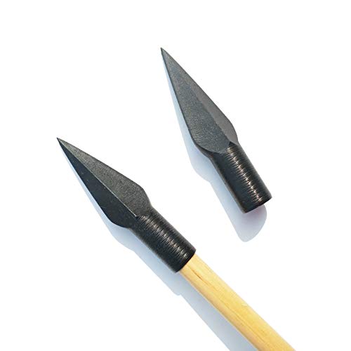 SHARROW 6 Stück Pfeilspitzen Jagdspitzen Stahl Jagd Pfeil Tipps Broadhead für Bambuspfeile Holzpfeile Traditioneller Pfeil und Bogen von SHARROW