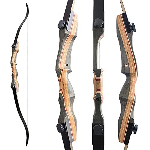 SHARROW 62 Zoll Recurvebogen Set Erwachsene 30-50 Lbs Takedown Wettbewerbsbogen BogenschießEn Bogen Pfeil Set Erwachsene Jagdbogen Sportbogen Recurve Bogen für Rechtshänder Jagd (Bogen, 40Lbs) von SHARROW